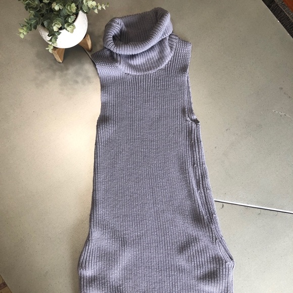 NWOT HAODUOYI grey/blue textured knit dress  M - Picture 5 of 9